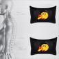 Preview: Auto Nackenkissen 20x30cm Nackenpolster Leder Schwarz mit Druck Design Smiley